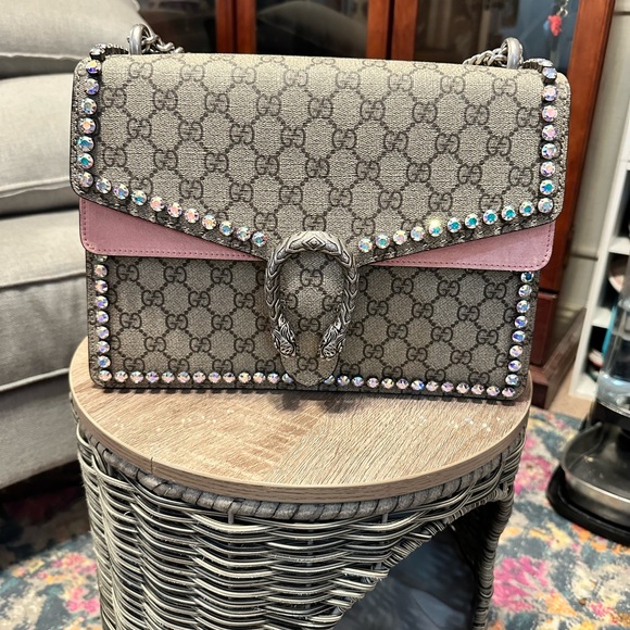 Gucci Dionysus GG Canvas Chain Shoulder Bag with Crystals - Picture 1 of 6